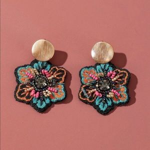 Beaded Flower Earrings